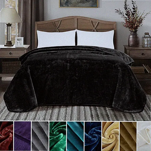 Chezmoi Collection Heavy Thick One Ply Faux Korean Mink Blanket Asia / US King