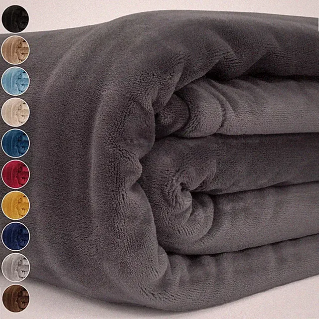 Faux Fur Blanket Throw Reversible Microfiber Twin Queen King Size Bedding