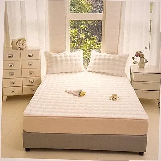 H&D Faux Fur Sheet Set,3 Piece Bed 3-Piece Set（King） Ivory 3-piece Set（king