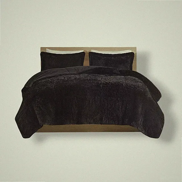 Intelligent Design Black Malea Shaggy Faux-Fur 2-Pc. Comforter Set, Twin/Twin XL