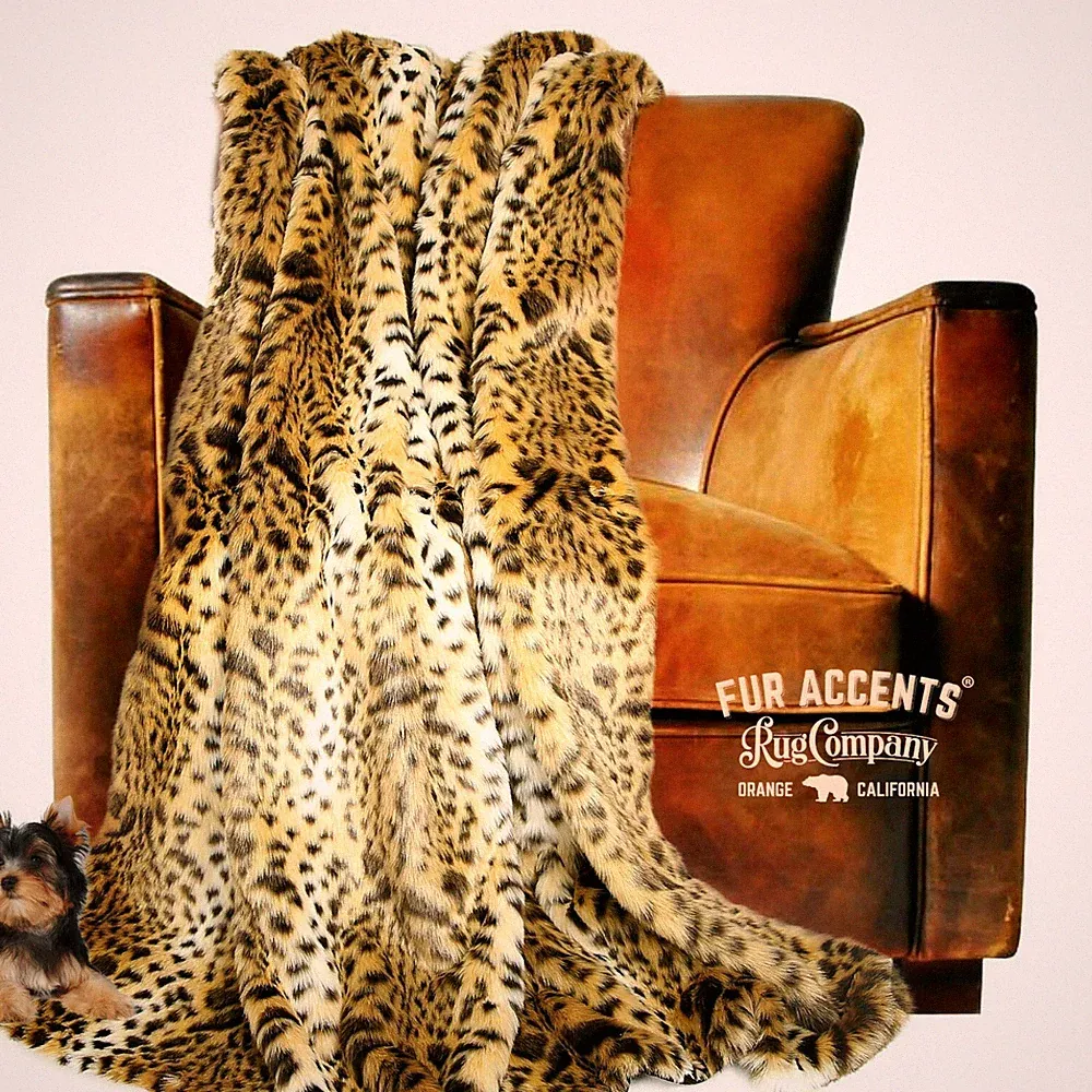 Leopard Throw Blanket, Bedspread, Premium Quality Faux Fur,Minky Lining,Handmade